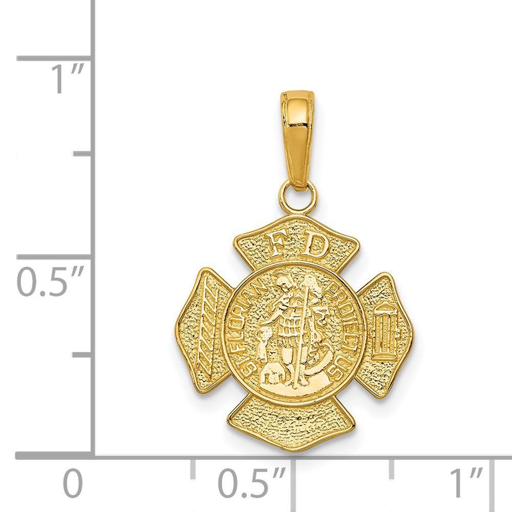 14K Yellow Gold Small St. Florian Badge Pendant