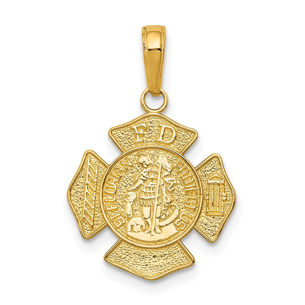 14K Yellow Gold Small St. Florian Badge Pendant