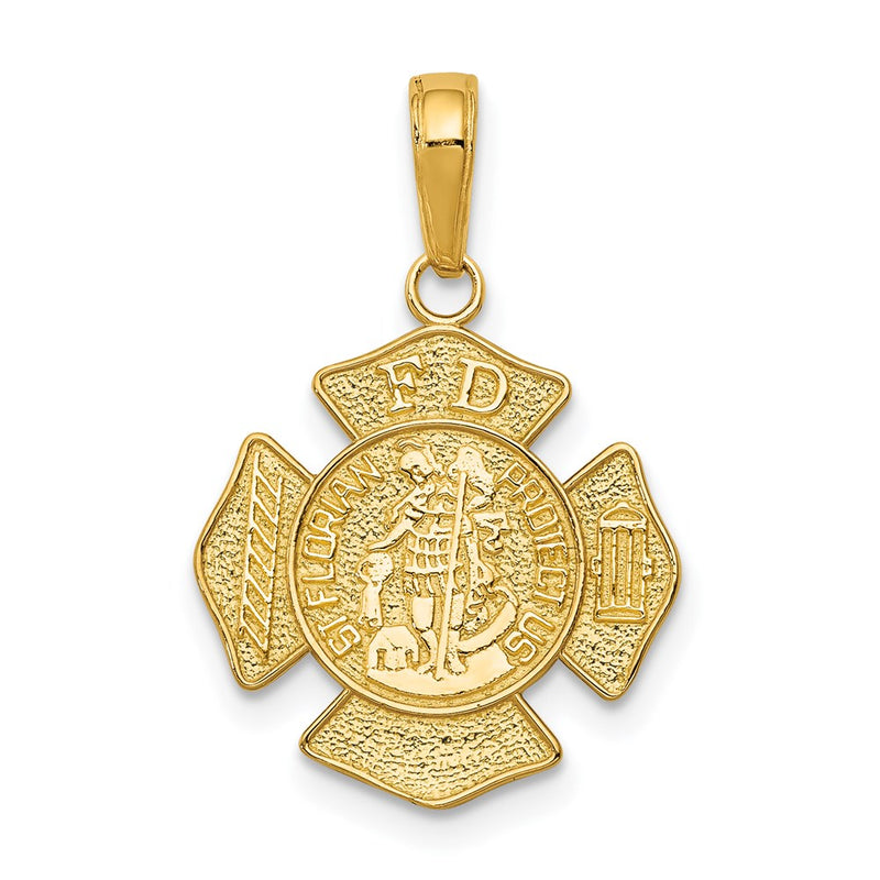 14K Yellow Gold Small St. Florian Badge Pendant