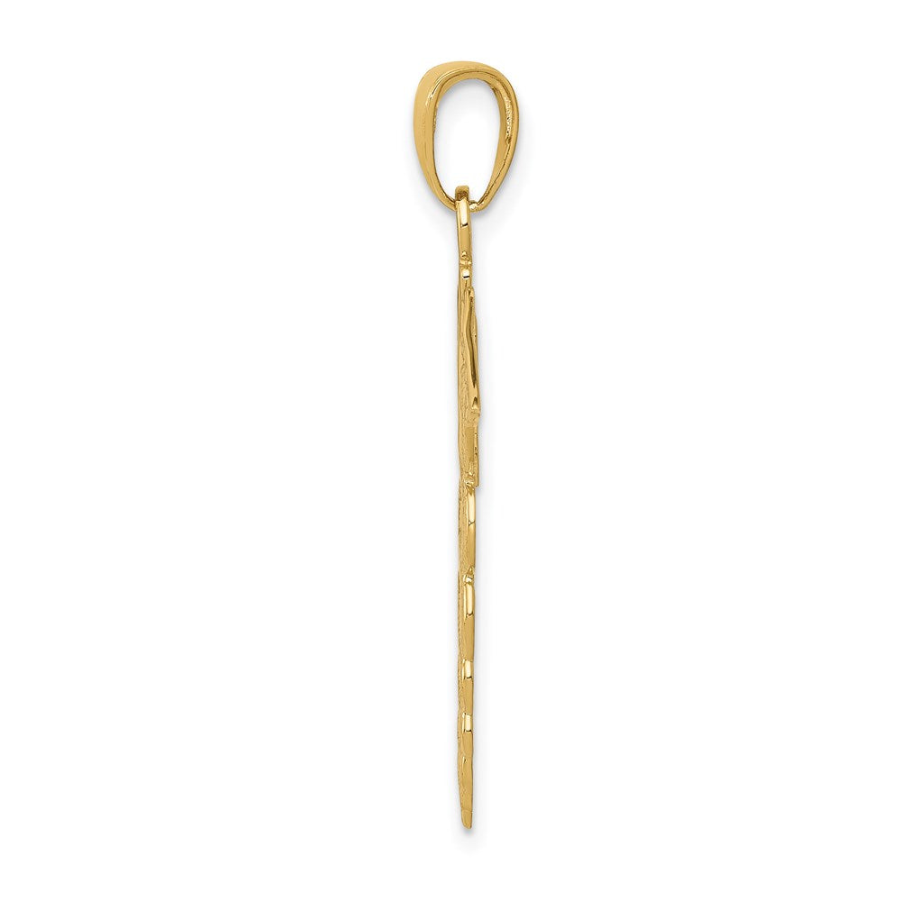14K Yellow Gold Caduceus Pendant