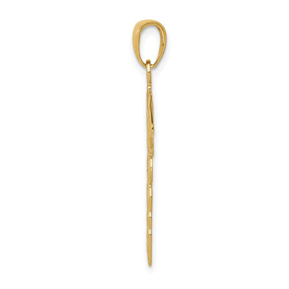 14K Yellow Gold Caduceus Pendant