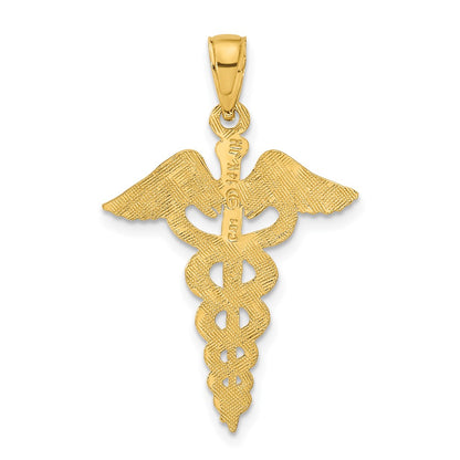 14K Yellow Gold Caduceus Pendant