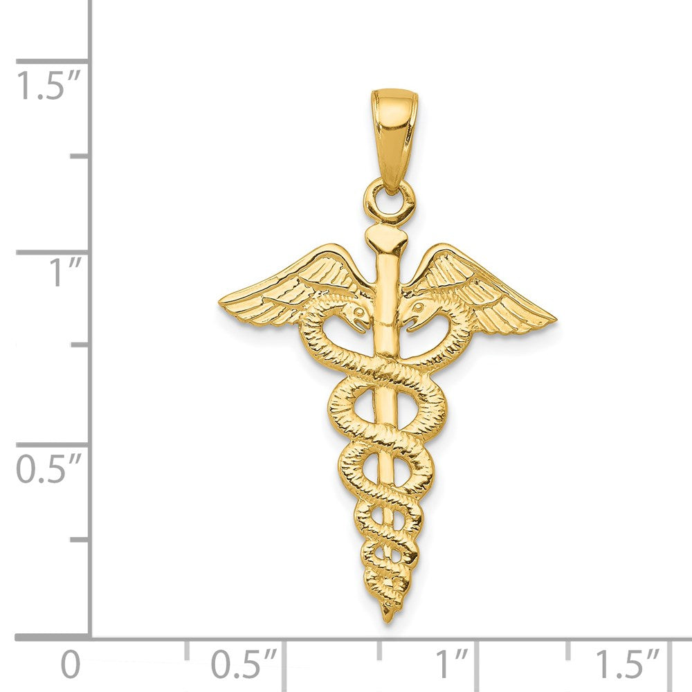 14K Yellow Gold Caduceus Pendant