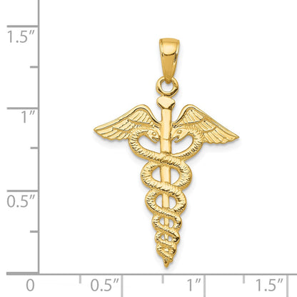 14K Yellow Gold Caduceus Pendant