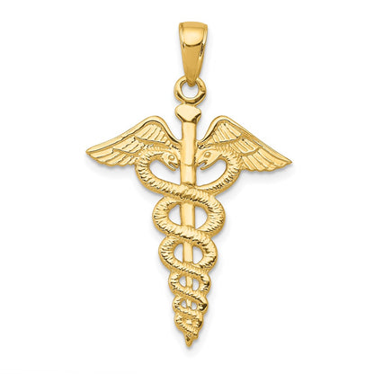 14K Yellow Gold Caduceus Pendant