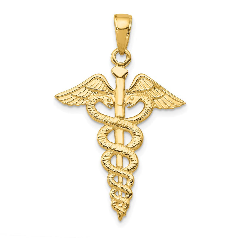 14K Yellow Gold Caduceus Pendant