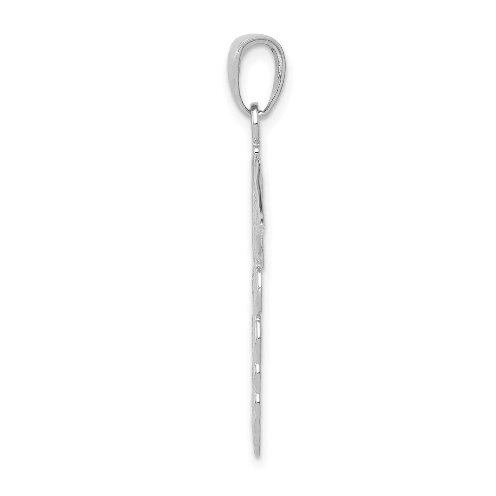 14K White Gold Caduceus Pendant
