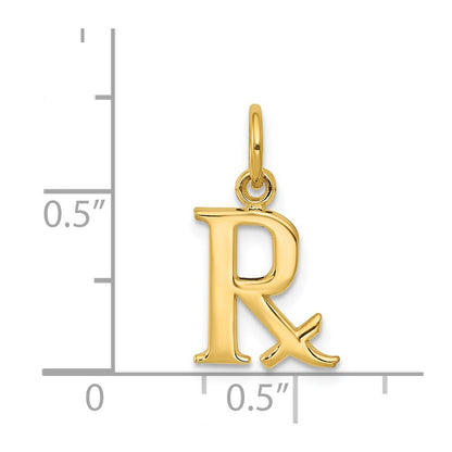 14K Yellow Gold Prescription Symbol Rx Charm