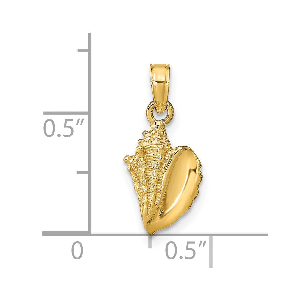 14K Yellow Gold Conch Shell Pendant