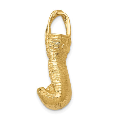 14K Yellow Gold Hollow Polished 3-D Boxing Glove Pendant
