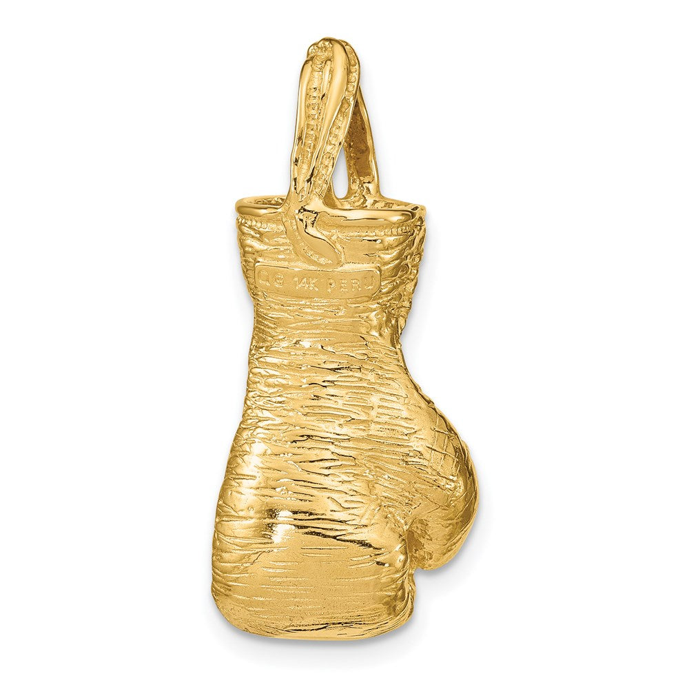 14K Yellow Gold Hollow Polished 3-D Boxing Glove Pendant