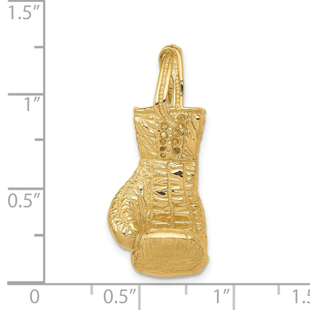 14K Yellow Gold Hollow Polished 3-D Boxing Glove Pendant