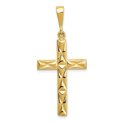 14k Yellow Gold Reversible Latin Cross Pendant