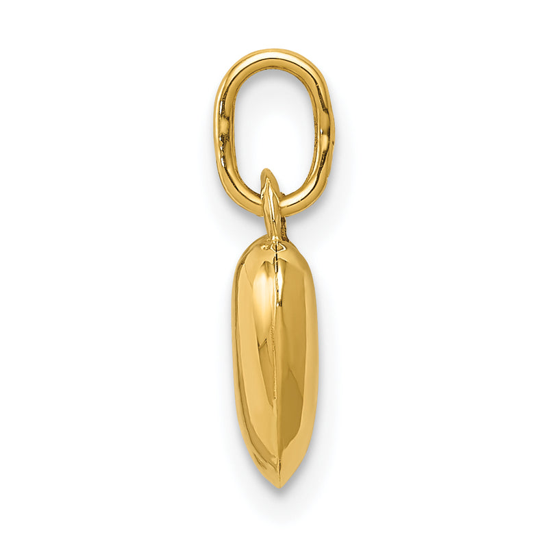 14K Yellow Gold Polished 3-D Puffed Heart Charm