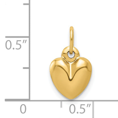 14K Yellow Gold Polished 3-D Puffed Heart Charm