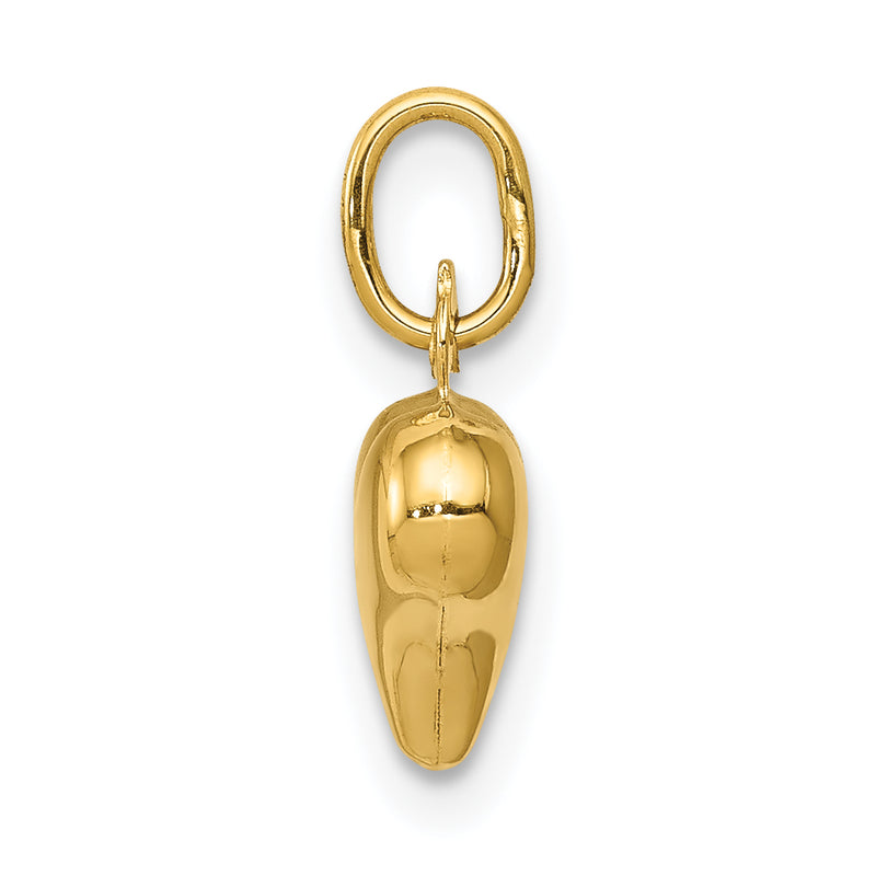 14K Yellow Gold Polished 3-D Puffed Heart Charm