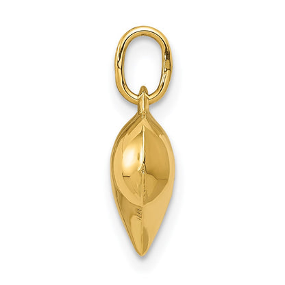 14K Yellow Gold Polished 3-D Diamond-Cut Puffed Heart Charm