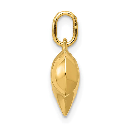 14K Yellow Gold Polished 3-D Puffed Heart Pendant