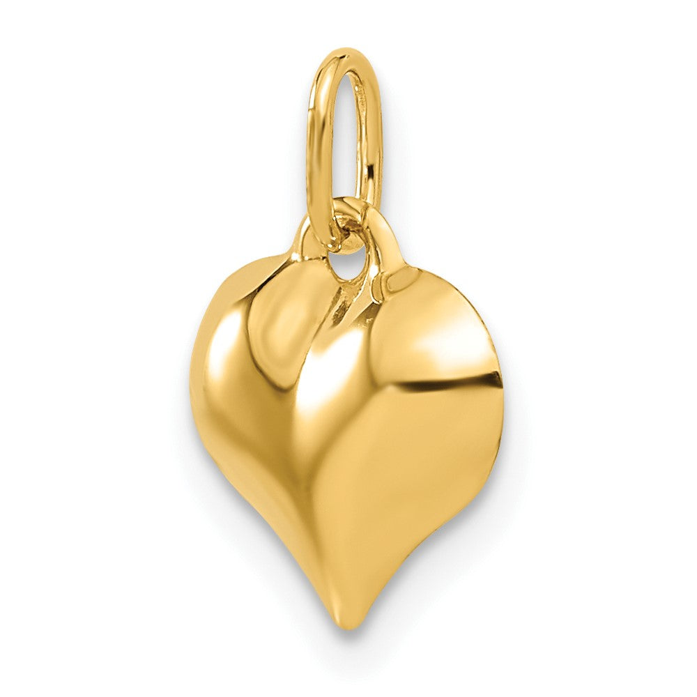 14K Yellow Gold Polished 3-D Puffed Heart Pendant