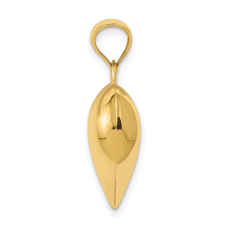 14K Yellow Gold Polished 3-D Puffed Heart Pendant