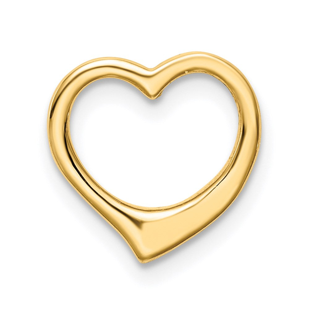14K Yellow Gold Polished Heart Chain Slide