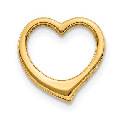 14K Yellow Gold Polished Heart Chain Slide