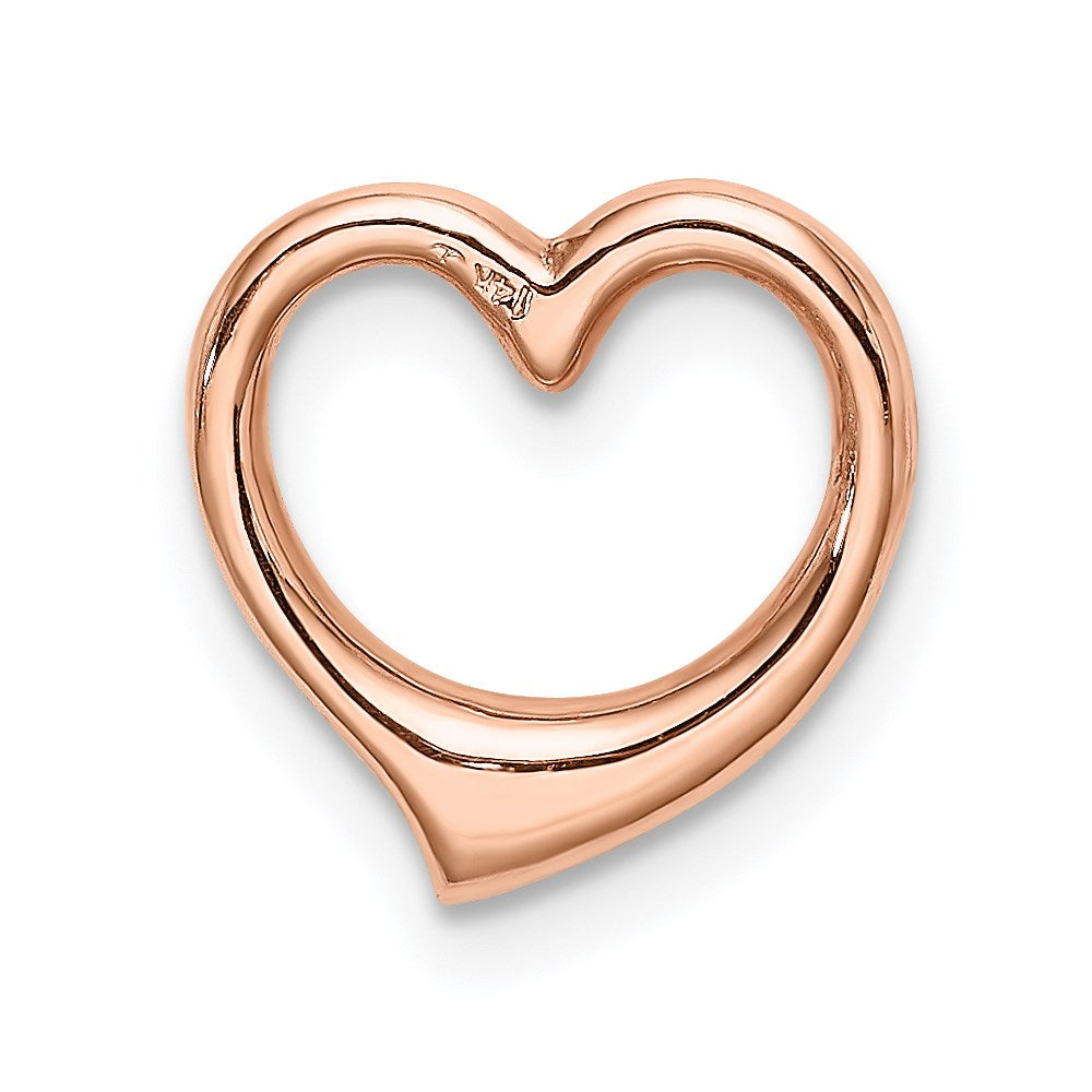14K Rose Gold Polished Heart Chain Slide