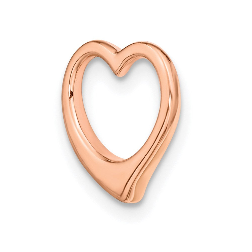 14K Rose Gold Polished Heart Chain Slide