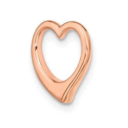 14K Rose Gold Polished Heart Chain Slide