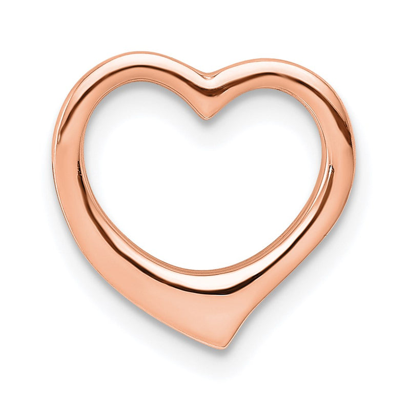 14K Rose Gold Polished Heart Chain Slide