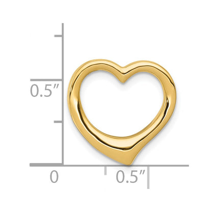 14K Yellow Gold Polished Heart Chain Slide