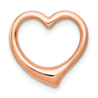14K Rose Gold Polished Heart Chain Slide
