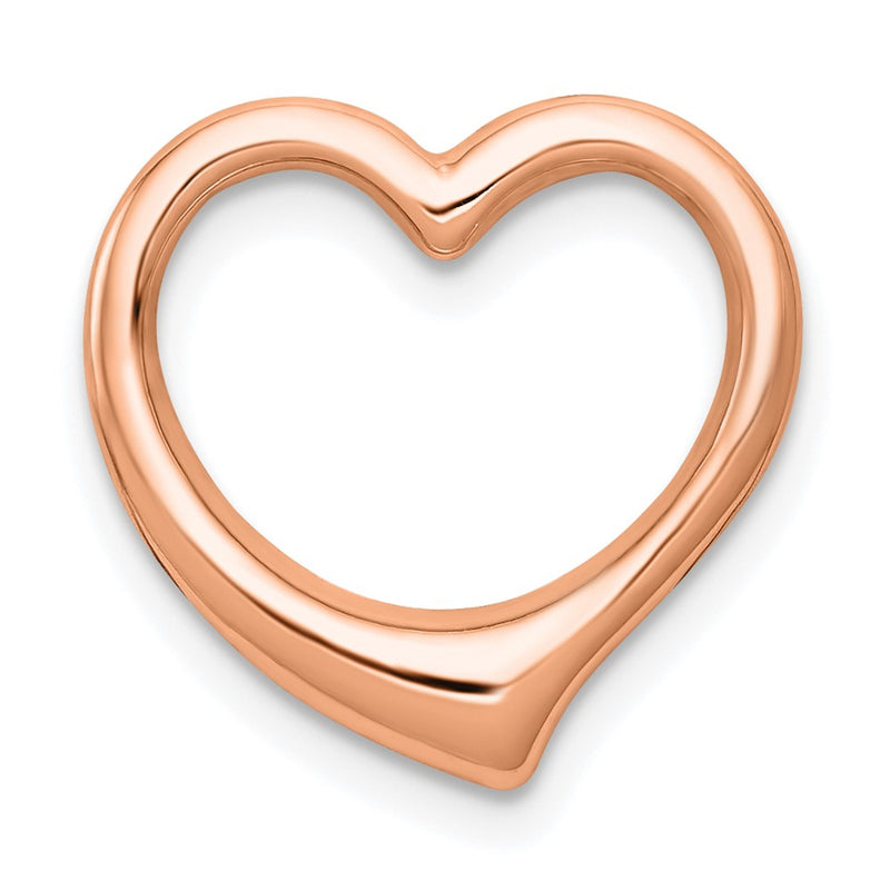 14K Rose Gold Polished Heart Chain Slide