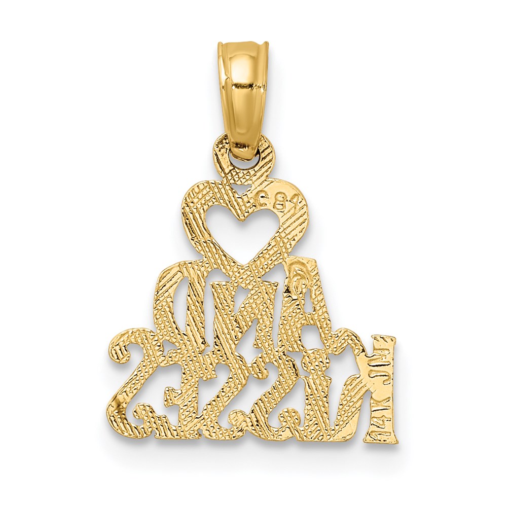 14K Yellow Gold Heart And Kisses Charm