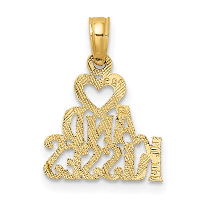14K Yellow Gold Heart And Kisses Charm