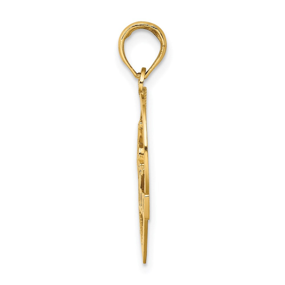 14K Yellow Gold I Heart You In Frame Charm