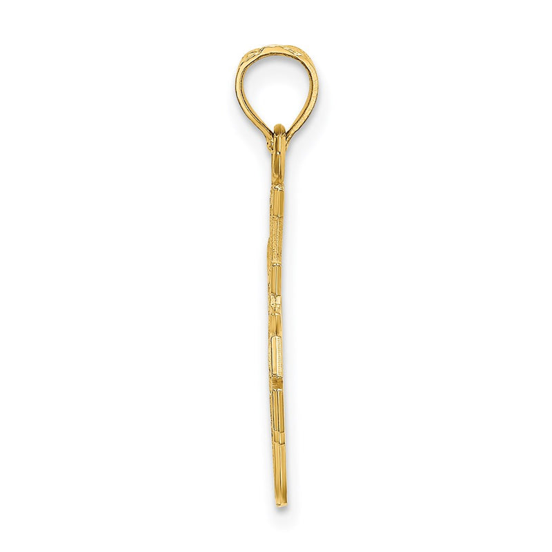14K Yellow Gold I Love You Stacked Block Charm