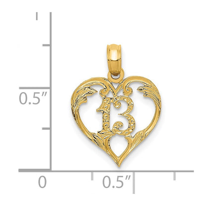 14K Yellow Gold 13 In Heart Cut-Out Pendant