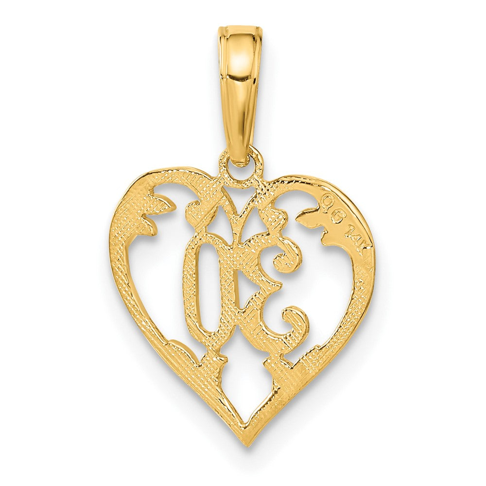 14K Yellow Gold 30 In Heart Cut-Out Pendant