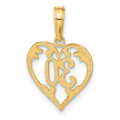 14K Yellow Gold 30 In Heart Cut-Out Pendant