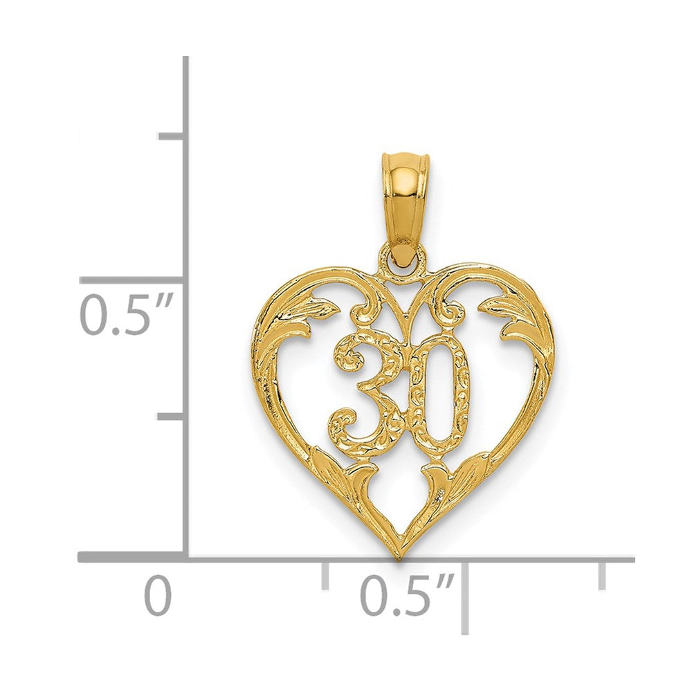 14K Yellow Gold 30 In Heart Cut-Out Pendant