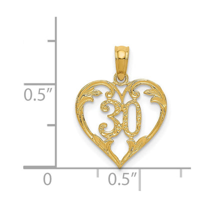 14K Yellow Gold 30 In Heart Cut-Out Pendant