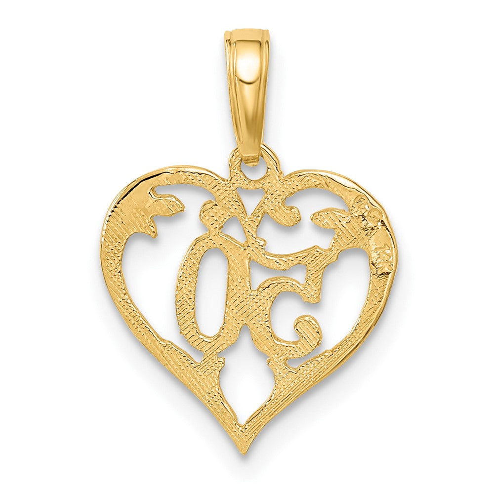 14K Yellow Gold 50 In Heart Cut-Out Pendant