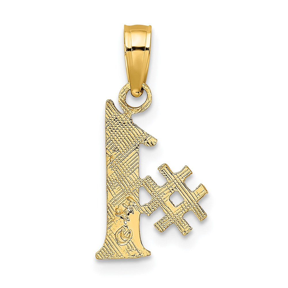 14K Yellow Gold #1 Charm