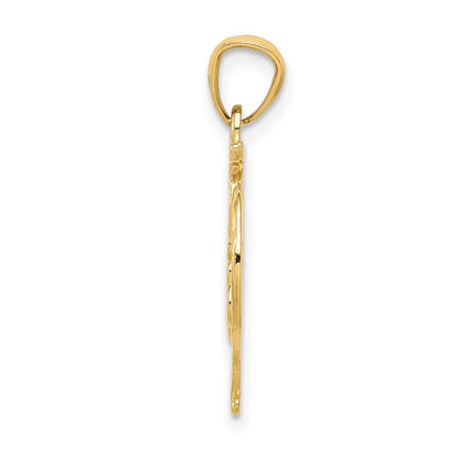 14K Yellow Gold Diamond-Cut 15 Anos Heart Pendant