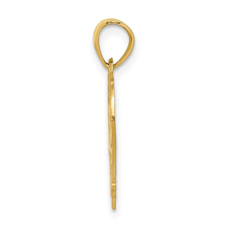 14K Yellow Gold 15 In Quince Anos Heart Frame Pendant