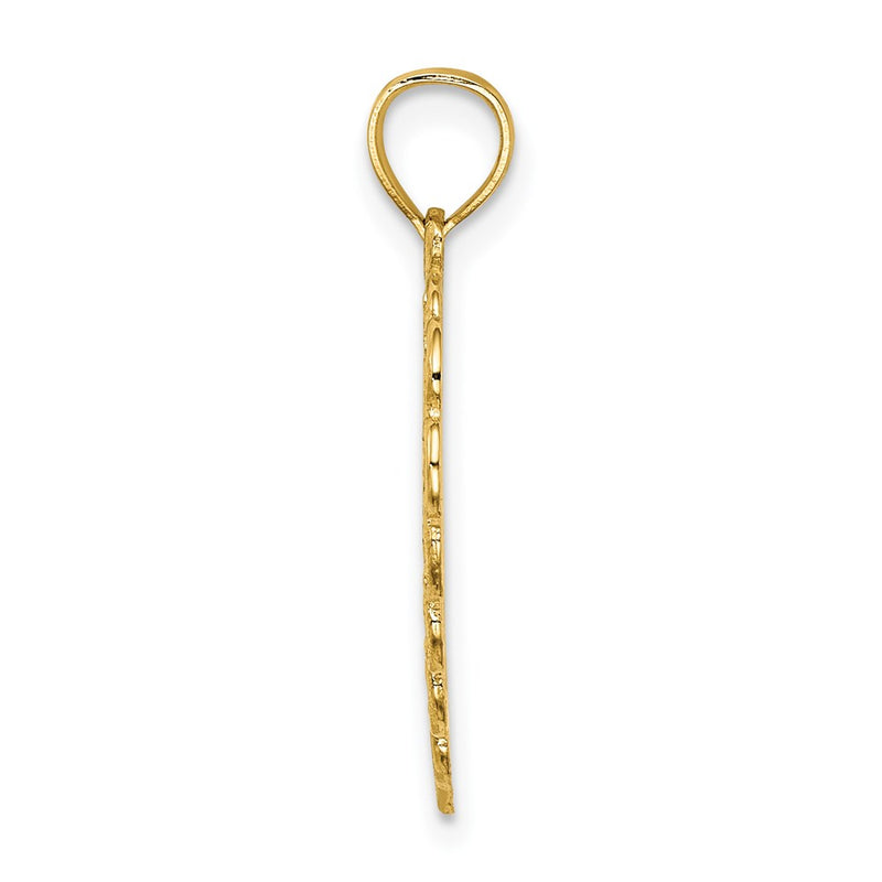 14K Yellow Gold Mother In Lace Heart Charm