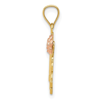 14K Two-Tone Yellow And Rose Gold #1 Madre Pendant