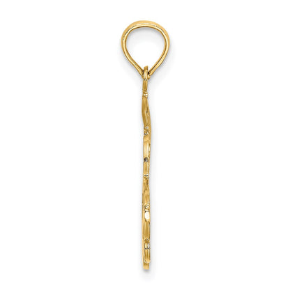 14K Yellow Gold I Love You Mom Charm