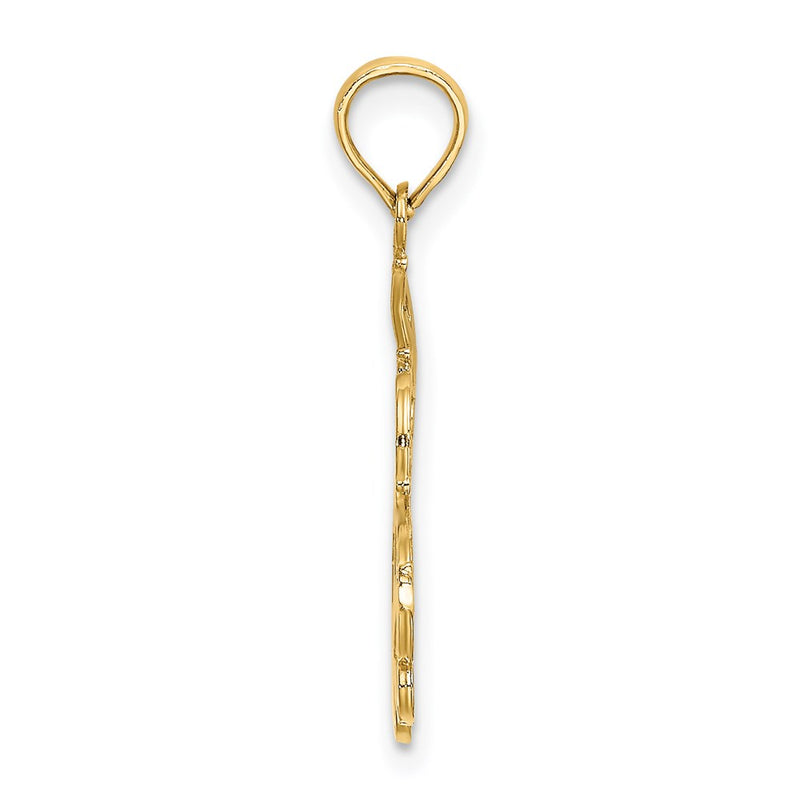 14K Yellow Gold I Love You Mom Charm